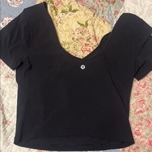 lululemon athletica Black Scoop-Back Crop Top